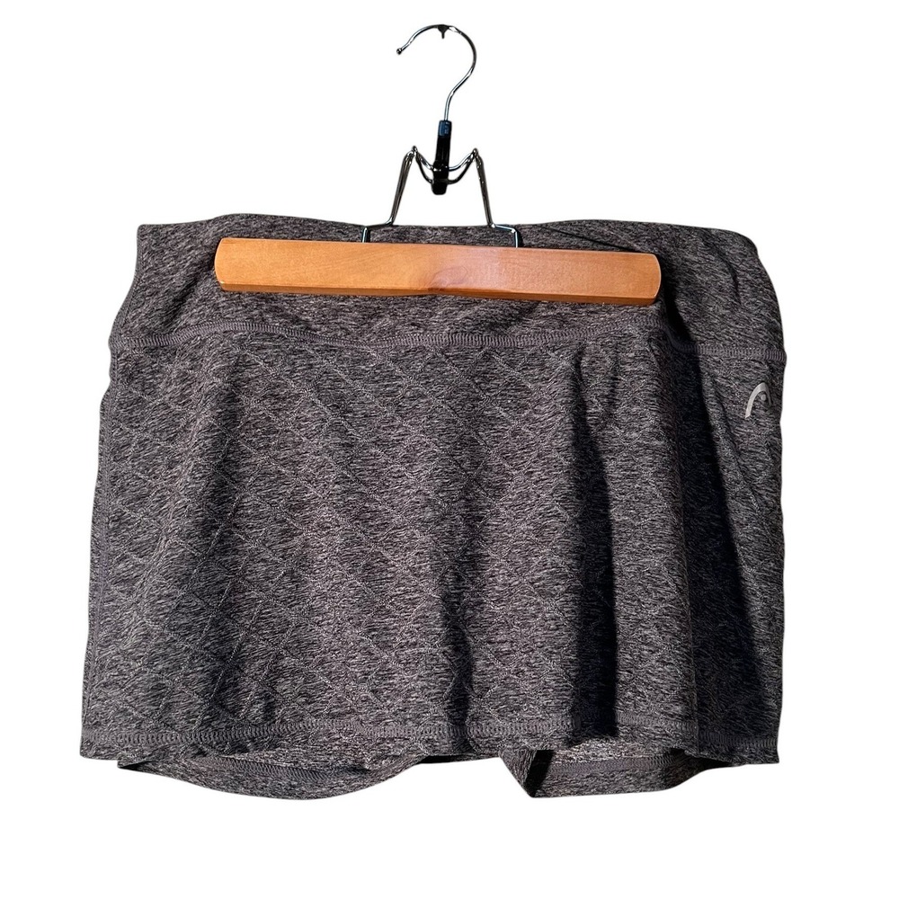 Head Women's Size Medium Athletic Skort Skirt Shorts Dark Heather Gray Textured